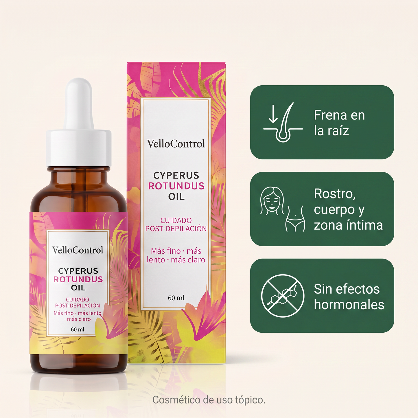 VelloControl™  Aceite Reductor de Vello