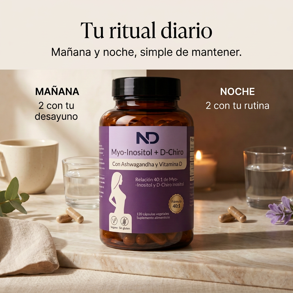 Myo-Inositol + D-Chiro 40:1 con Ashwagandha y Vitamina D