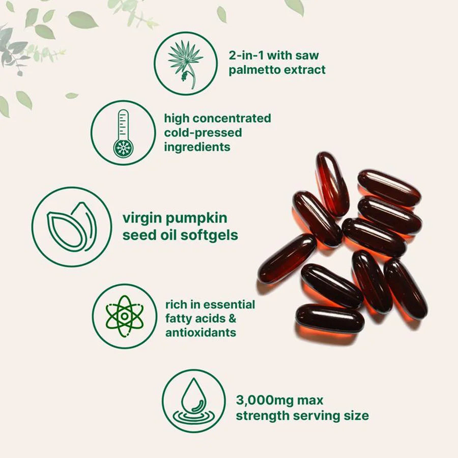 Hair Balance Softgels — Aceite de Semilla de Calabaza + Saw Palmetto
